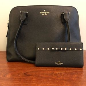 Black Kate Spade bag with matching wallet